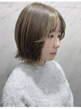 ベイ リコルド アトリ 名古屋名駅店(Bei Licoldo.Atole)&nbsp;ブリーチなしカラー　透明感　オリーブベージュ　切りっぱなし