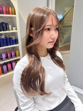 アム(amu) ミルクティーベージュ/ヘーゼルベージュ/ロング/まろやかカラー