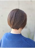 大人可愛い小顔ショート丸みボブ
