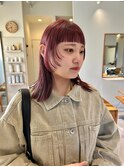 1ブリーチくすみピンクラベンダー×オン眉スタイル