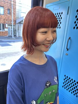 カルム(calmost) ぷつっとボブ×アプリコットオレンジ