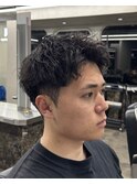 メンズスパイキーショートピンパーマ