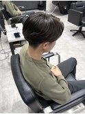 センターパート×ニュアンスパーマ