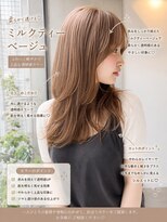 キャンバスアニュー 川崎(canvas anew.) ミディアムレイヤー”レイヤーカット*ミルクティーベージュ*b