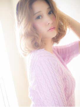 ブルー(BLUE) *CUORE水戸*無造作スパイラルで個性的小顔くびれセミディb