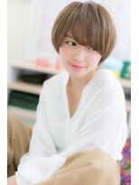 ミック ヘアアンドメイク アップ 駒込店(miq Hair&Make up)&nbsp;うぶバングミルクティアッシュ小顔マッシュショートb1