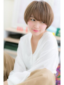ミック ヘアアンドメイク アップ 駒込店(miq Hair&Make up) うぶバングミルクティアッシュ小顔マッシュショートb1