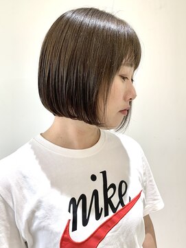 フォーク FOLK 【FOLK】透明感グレージュ☆似合わせ切りっぱなしミニボブ♪