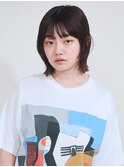 黒髪/グレーベージュ/レイヤーロング/前髪パーマ[新宿駅]