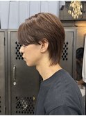 【GEEKS渋谷】マロンブラウン/韓国風センターパートウルフ/