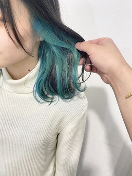 ライフイズ 磐田本店(Life is...) ターコイズグリーンインナーカラー