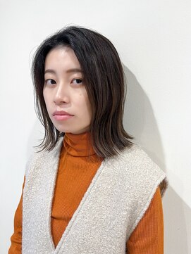 ロロン 豪徳寺店(LORONG) 肩口ボブ バレイヤージュ モノトーンベージュ