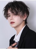 韓国風ツイストシャドーパーマインナーカラーセンターパート