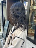 【三ツ井純】ロングパーマ ほつれパーマ ダークアッシュカラー