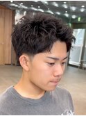 スパイキーショートザクザクショートアップバングツーブロック