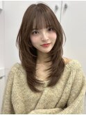 レイヤーカット 顔周りレイヤー 顔周りカット ツヤ髪 10代20代