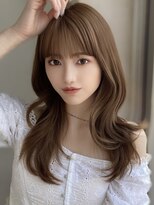 エインアンリー 明治神宮前(AIN.ANLY.)&nbsp;レイヤーミディアムくびれロングラベンダーピンクベージュ