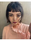 オン眉/レイヤーボブ/前髪パーマ/ボブカット