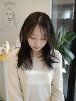 エンリッチヘア(enrich hair)&nbsp;暗めカラー/オリーブ/レイヤー/ハッシュカット/お顔まわり