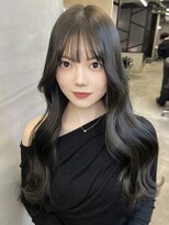 ジーナ 池袋(Zina) オリーブグレージュ/赤み無し/ロングウェーブ/韓国ヘアー/池袋