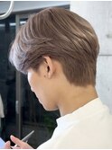 渋谷メンズカットブリーチカラーチョコレートブラウンカラー韓国