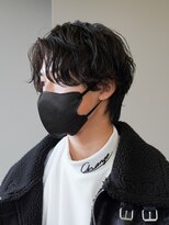 エルマーク 和歌山(L-MARK)&nbsp;フェザーパーマ/ニュアンスパーマ/センターパート/メンズ/眉毛