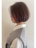 レイヤーボブ+サーモンラベンダーハイライト