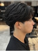 ニュアンスパーマ/ナチュラルセンターパート/千葉駅/メンズ/関