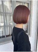 アプリコットオレンジ×ミニボブ