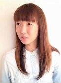 ラウンドバング＋ナチュラルストレート
