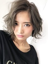 アルバム 銀座(ALBUM GINZA) ふわくしゃボブ_外ハネボブアッシュブラウンネオウルフ_47076