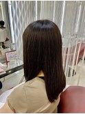 ワンレンロングくすませアッシュグレーつやつや美髪チャージ