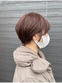 ピンクアッシュ×フェミニンショート