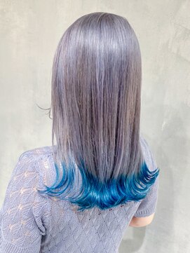 アルバム 渋谷パルコ(ALBUM) 裾ブルーカラー_グレージュカラーボブウルフ_ba351211