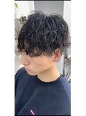 メンズマッシュウルフ×波パーマ