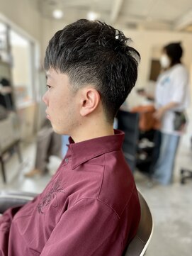 ソイクフ 高田馬場店(SOY-KUFU) MEN’SHAIR束感ショートアッシュブラック波巻きショートマッシュ