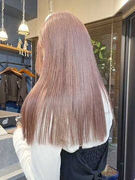 リノショアーズ 日本大通り店(RINOSHORES) 大人美人ロングストレートほんのりピンクベージュブロンドmaaya