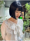 パツっとミニボブ/透明感たっぷりネイビーカラー【戸田雅子】