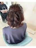 ボブ hairのハーフアップ