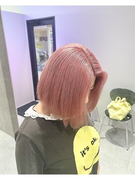 プライズ 成増店(prize) ピンクカラーチェリーピンクハイトーンダブルカラーボブ成増