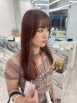 ブラウン(Brown)&nbsp;オレンジレッド×シルバーフェイスフレーミングカラー