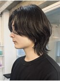 ◇センターパート 韓国ヘア ミディアムウルフ