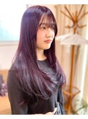 ボルドーカラーロングレイヤー