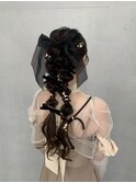 編み下ろしツインポニー