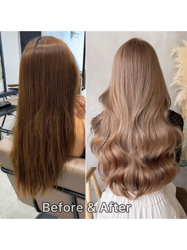 オモチャ 銀座(OMOCHA) 髪質改善×透け感ミルクティー