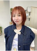 こなれ感◎オレンジカラーとレイヤーボブ
