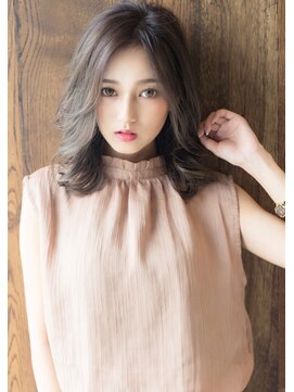 エル(LE) ワンレンクラシカル斜めバングボルドー