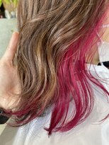 ラ メール ヘア デザイン(La mer HAIR DESIGN) インナーカラー★インナーピンク×ミルクティカラー