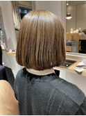 ミルクティベージュ×丸みボブ_海浜幕張