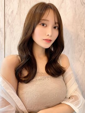 ルームバイシー 新宿(Loom. by Sea) 韓国風前髪/シルキーベージュ/グレージュカラー/斜めバング